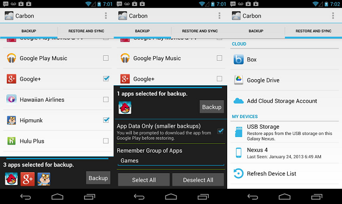 Koush’s Carbon Backup now out of Beta and Available in the Play Store